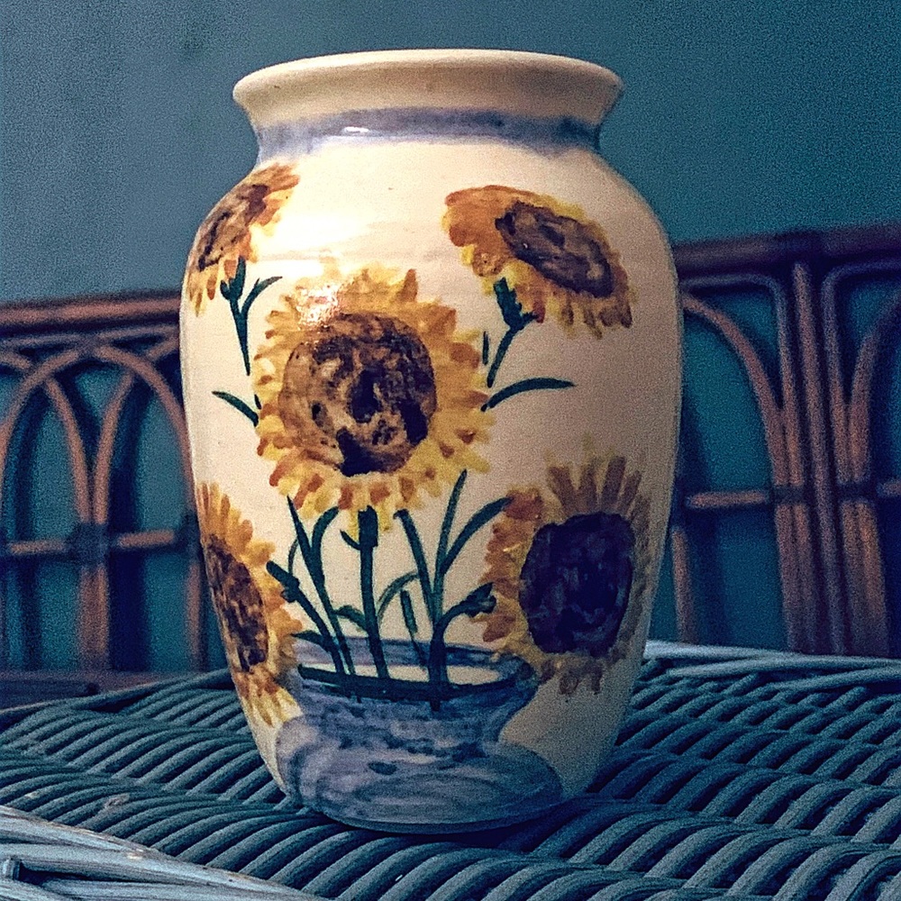 SOLD.  Vintage 1981 signed Liz Lawrence vase